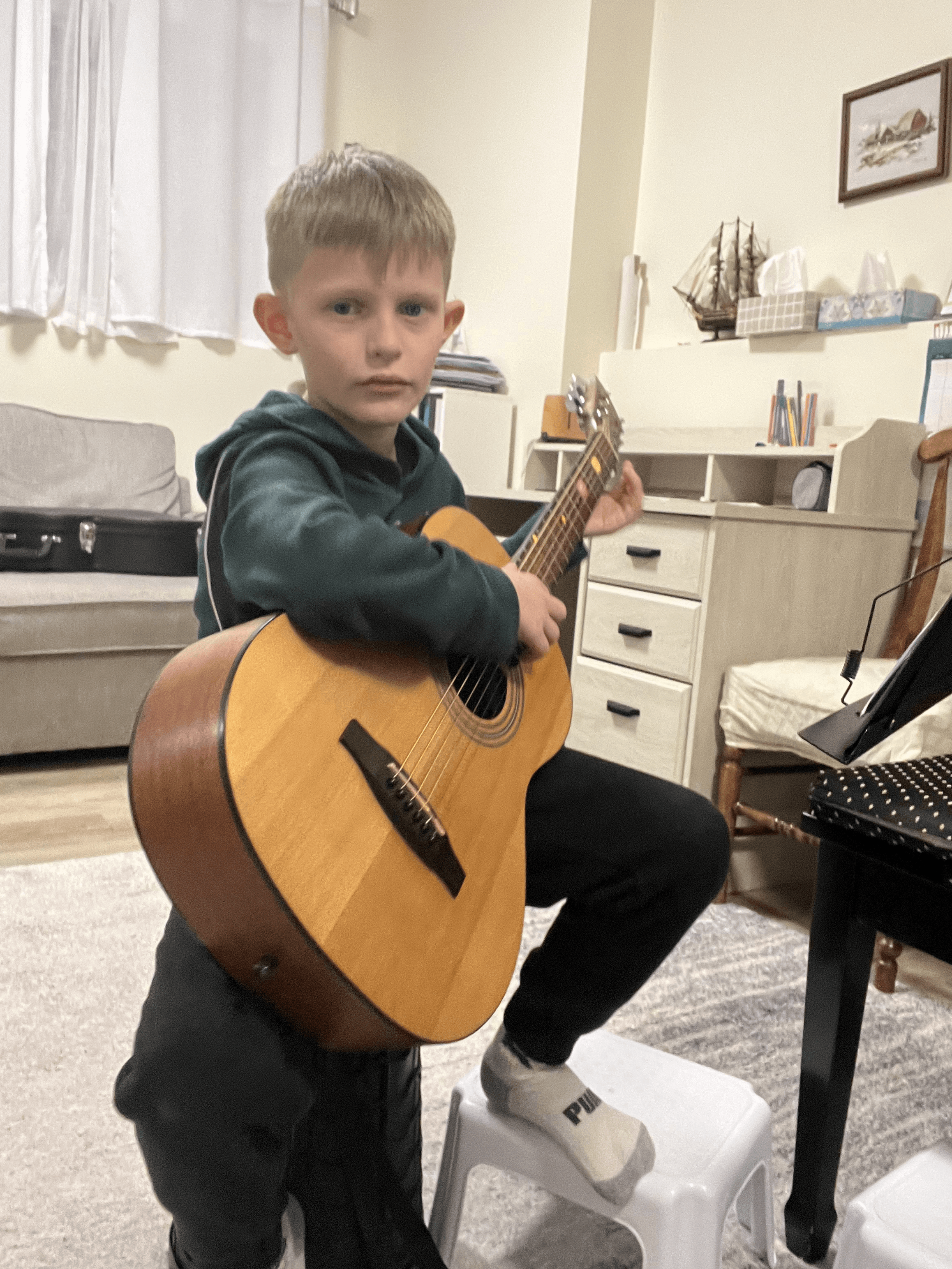 Student with guitar
