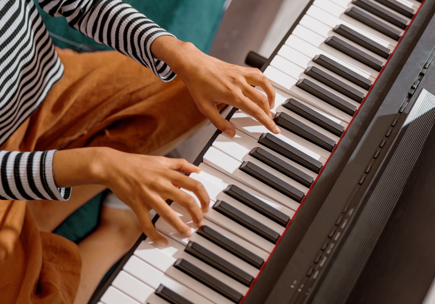 Professional sheet music in a bright private studio.
